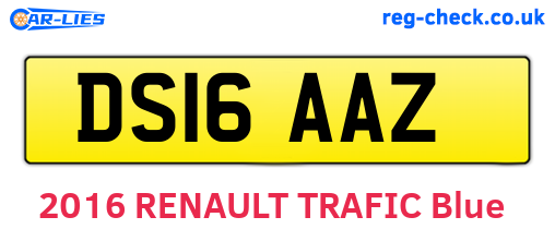DS16AAZ are the vehicle registration plates.