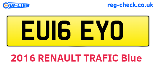 EU16EYO are the vehicle registration plates.