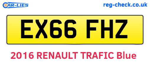 EX66FHZ are the vehicle registration plates.