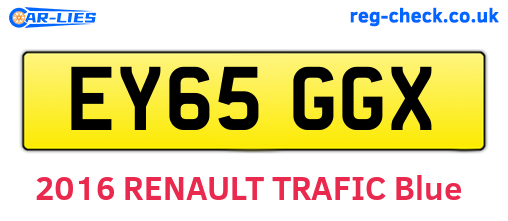 EY65GGX are the vehicle registration plates.