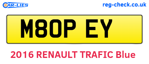 M80PEY are the vehicle registration plates.