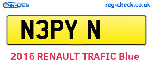 N3PYN are the vehicle registration plates.