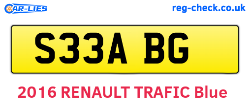 S33ABG are the vehicle registration plates.