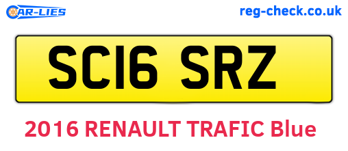SC16SRZ are the vehicle registration plates.
