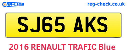 SJ65AKS are the vehicle registration plates.
