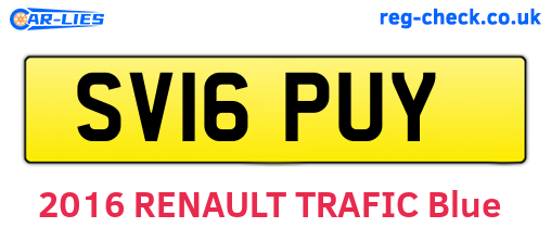 SV16PUY are the vehicle registration plates.