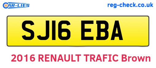 SJ16EBA are the vehicle registration plates.