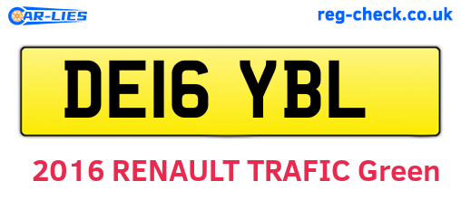DE16YBL are the vehicle registration plates.