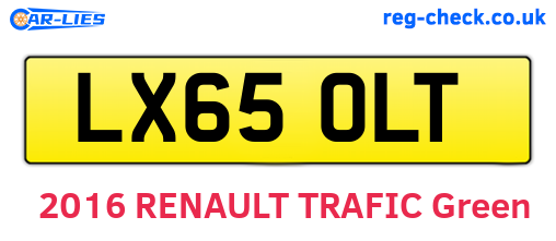 LX65OLT are the vehicle registration plates.