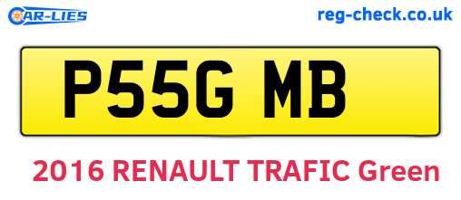 P55GMB are the vehicle registration plates.