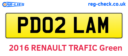 PD02LAM are the vehicle registration plates.