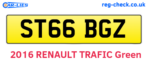 ST66BGZ are the vehicle registration plates.