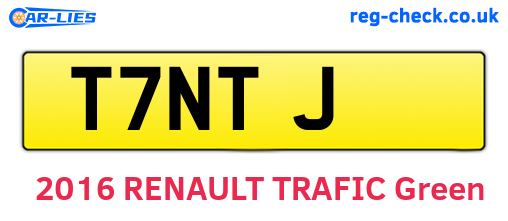 T7NTJ are the vehicle registration plates.