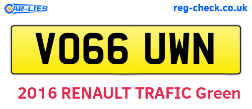 VO66UWN are the vehicle registration plates.