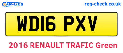 WD16PXV are the vehicle registration plates.
