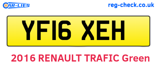 YF16XEH are the vehicle registration plates.