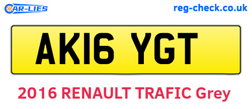AK16YGT are the vehicle registration plates.