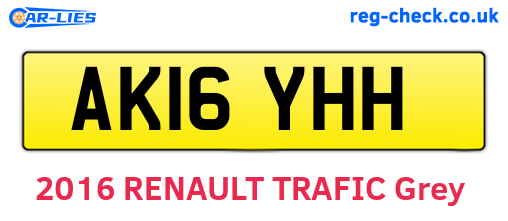 AK16YHH are the vehicle registration plates.