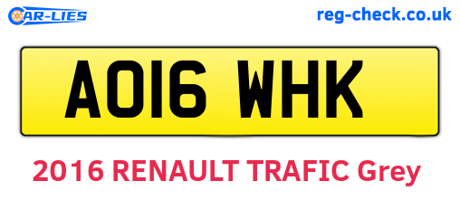 AO16WHK are the vehicle registration plates.