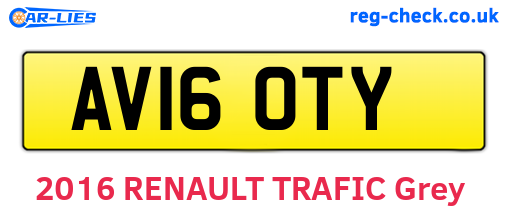 AV16OTY are the vehicle registration plates.