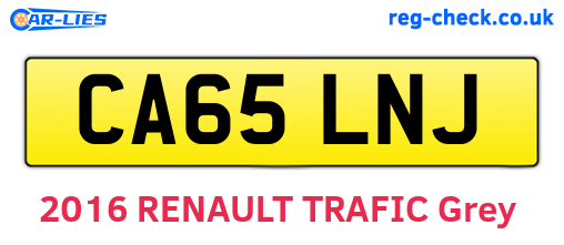 CA65LNJ are the vehicle registration plates.