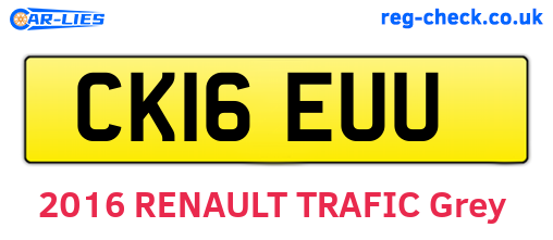 CK16EUU are the vehicle registration plates.