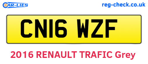 CN16WZF are the vehicle registration plates.