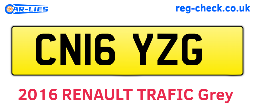 CN16YZG are the vehicle registration plates.