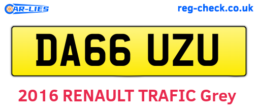 DA66UZU are the vehicle registration plates.