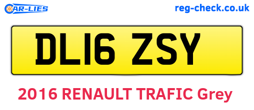 DL16ZSY are the vehicle registration plates.