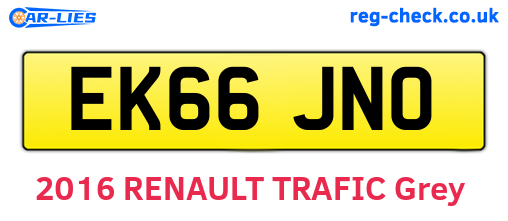 EK66JNO are the vehicle registration plates.