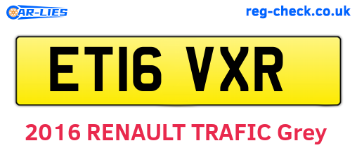 ET16VXR are the vehicle registration plates.