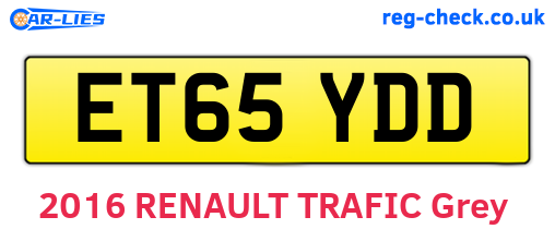 ET65YDD are the vehicle registration plates.
