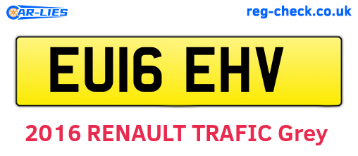 EU16EHV are the vehicle registration plates.