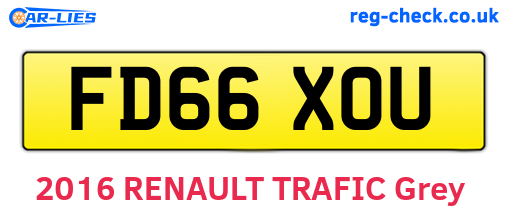 FD66XOU are the vehicle registration plates.