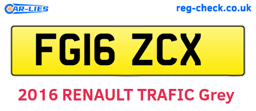 FG16ZCX are the vehicle registration plates.