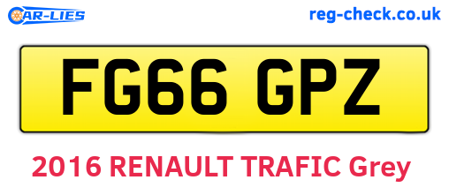 FG66GPZ are the vehicle registration plates.