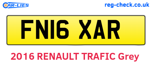 FN16XAR are the vehicle registration plates.