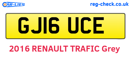 GJ16UCE are the vehicle registration plates.