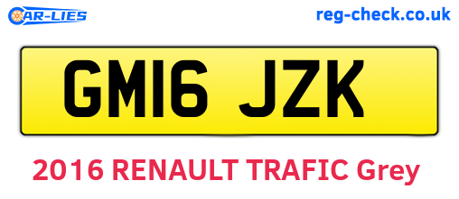 GM16JZK are the vehicle registration plates.