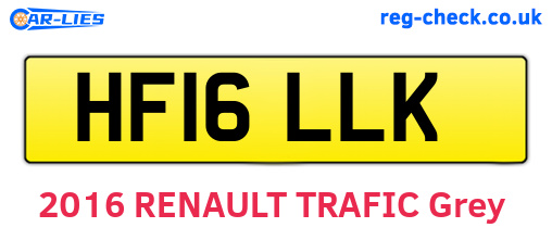 HF16LLK are the vehicle registration plates.