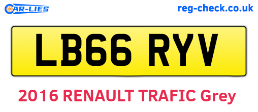 LB66RYV are the vehicle registration plates.