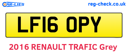 LF16OPY are the vehicle registration plates.