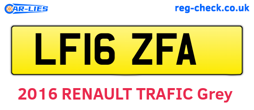 LF16ZFA are the vehicle registration plates.