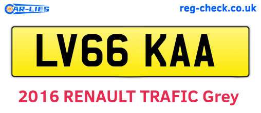 LV66KAA are the vehicle registration plates.