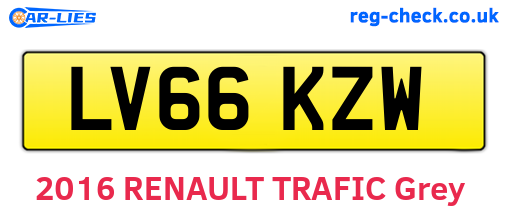 LV66KZW are the vehicle registration plates.