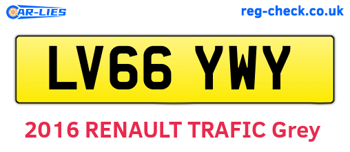 LV66YWY are the vehicle registration plates.