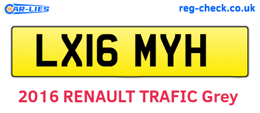 LX16MYH are the vehicle registration plates.