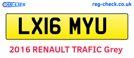 LX16MYU are the vehicle registration plates.