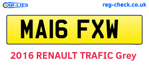 MA16FXW are the vehicle registration plates.